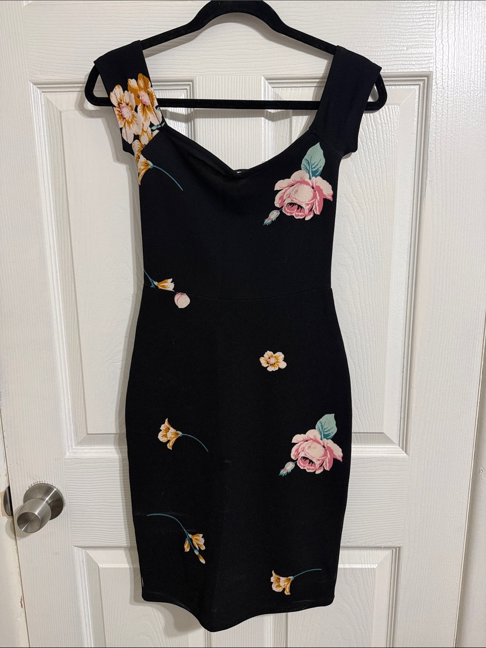 Floral Black Leith Midi Dress